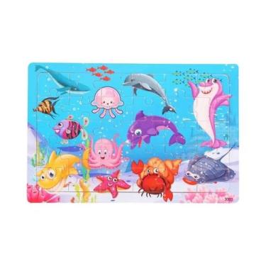 Imagem de Quebra-Cabeça De Animais De Madeira Para Crianças, Dinossauro, Avião, 