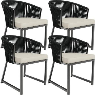 Imagem de Kit 04 Cadeirass Para Área Gourmet Cozinha Bethari D04 Preto