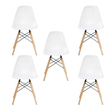 Imagem de Kit 5 Cadeira Sala E Cozinha Branco