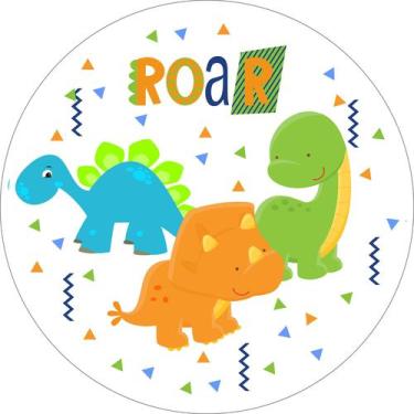 Imagem de Painel de Lona Redondo Dino Baby Cute Rugido - Fabrika De festa, 190x1
