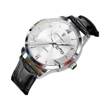 Imagem de Relógio De Quartzo Masculino À Prova d'Água Em Couro Com Data Luminosa