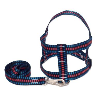 Imagem de Guia com peitoral 25mm preto quadriculado 5 50 cm a 60 cm