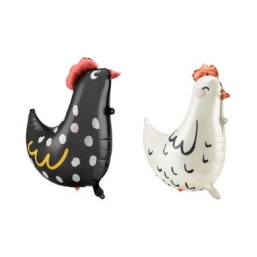 Imagem de Balões Em Forma De Galinha Com Bolinhas Pretas E Brancas 2pcs Decoraçõ