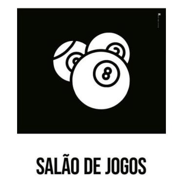 Imagem de Kit 3 Placas Desenho Salão De Jogos 27X35 - Sinalizo