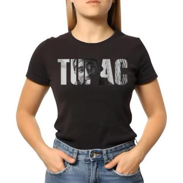 Imagem de Camiseta Baby Look Feminina Tupac Algodao Mode1 - NoBrand, Preto, gg