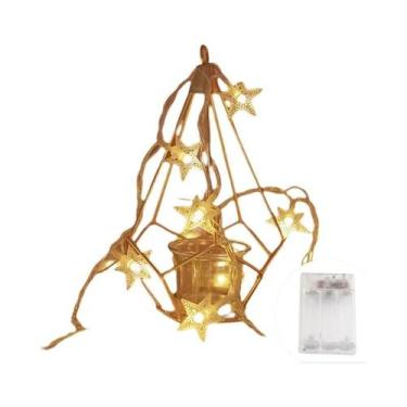 Imagem de Guirlanda De Luzes LED Em Forma De Estrela Para Decoração De Festas, C