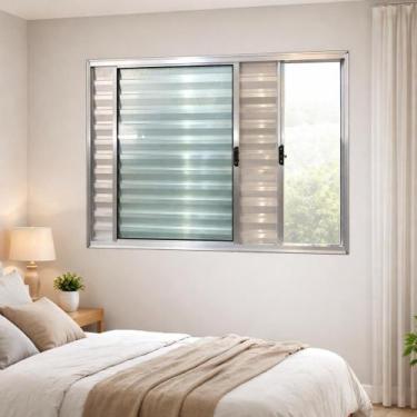 Imagem de Janela Veneziana 3 Folhas Alumínio Brilhante 100x120 - Brecorimo