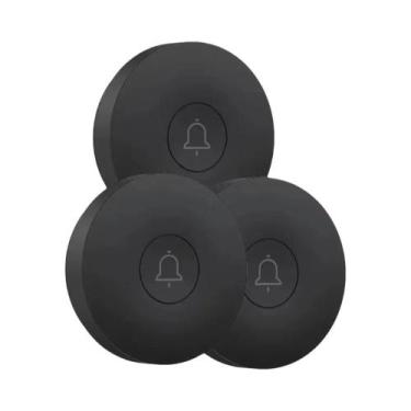 Imagem de Campainha Sem Fio Preta À Prova d'Água Circular Autoalimentada AC 110v