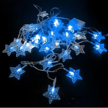 Imagem de Pisca de estrela de led 26 lampadas 3,5mt - bazar do saara, AZUL