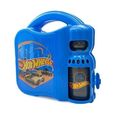 Imagem de Lancheira Hot Wheels Maleta Infantil Com Garrafa Escolar - Global Prod