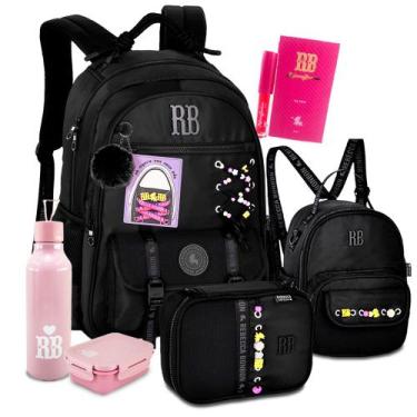 Imagem de Kit Mochila Costas Estojo Box Lancheira Térmica RB - Rebecca Bonbon, R