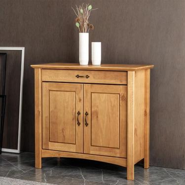 Imagem de Aparador Buffet 93cm Madeira Maciça 2 Portas Hazel Carvalho Z25 - Mpozenato