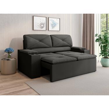 Imagem de Sofá 2 Lugares NextSofás Joy Velosuede Retrátil Reclinável com Porta Copos
