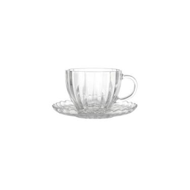 Imagem de Conjunto Xícaras Chá Vidro Transparente Elegante 200ml 4 Peças - DOLCE
