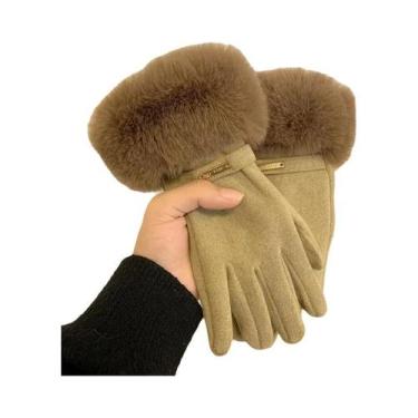 Imagem de Luvas Femininas De Inverno Com Tela Sensível Ao Toque, Forradas De Vel
