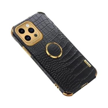 Imagem de Capa De Silicone Com Revestimento De Couro De Crocodilo Para iPhone 16