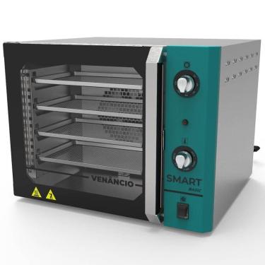 Imagem de Forno Industrial Convector Venâncio Elétrico Smart Basic Azul Turq 4 Esteiras Corpo Inox 220V Fcsb4e