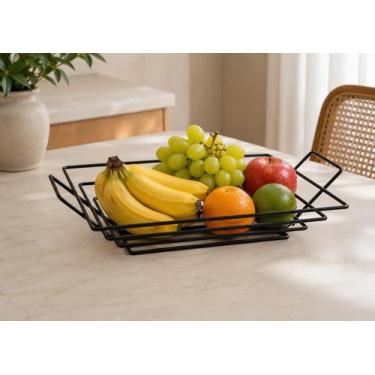 Imagem de Fruteira De Mesa Premium Bancada Quadrada - AZZO ARAMADOS, Preto