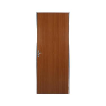 Imagem de Kit Porta de Madeira Lisa 212x85cm com Batente de Alumínio 3,6cm Ecoma