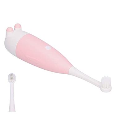 Imagem de Escova de dentes infantil à prova d'água, escova de dentes elétrica sônica para crianças (rosa)