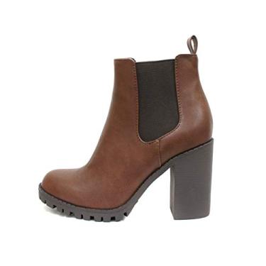 Imagem de Luva SODA – Bota de cano curto com sola antiderrapante elástica e salto grosso, Brown (Pu), 10