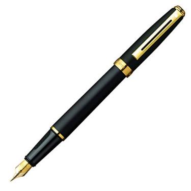 Imagem de Sheaffer Caneta-tinteiro Prelude preto fosco com acabamento banhado a ouro 22 K e ponta fina