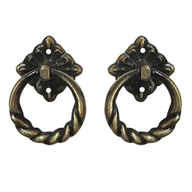 Imagem de 6pcs vintage estilo retro armário armário armário armário porta gaveta anel alças maçanetas YYDFPIIA