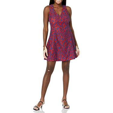 Imagem de RACHEL Rachel Roy Caimento feminino de renda e flare, Vermelho/laranja, 42