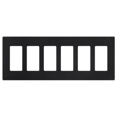 Imagem de Lutron Claro 6 Gang Decorator/Rocker Wallplate, cetim, meia-noite (pacote com 1) | SC-6-MN