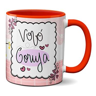 Imagem de Caneca Feliz Dia Dos Avós Corujas Fofas Vovó Coruja (Vermelha)