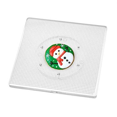 Imagem de CY Craft Cookie decorativo toca-discos com antiderrapante tapete de silicone, utensílios para decoração de bolos de açúcar, acrílico transparente para mesa pequena preguiçosa Susan, 16 x 16 cm, quadrado, pacote com 1