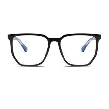 Imagem de Óculos de bloqueio de luz azul mortise leg Tr90 para mulheres e homens proteção contra radiação de óculos de computador C1亮黑框