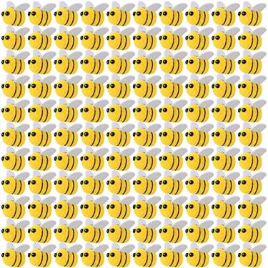 Imagem de 100 peças de feltro abelhas artesanato bolas abelhas fofas abelhas de pelúcia para artesanato faça você mesmo chá de bebê revelar gênero presente decoração de festa