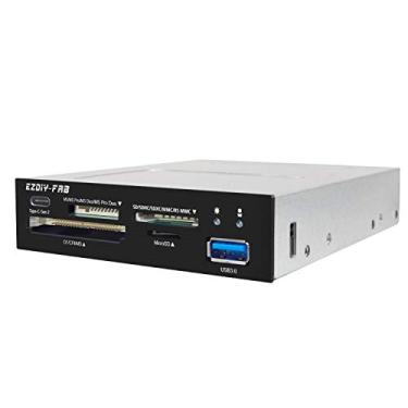 Imagem de EZDIY-FAB Leitor de cartão interno de PC com painel frontal, USB 3.1 Gen2 Tipo-C, USB 3.0 suporta cartão SD MS XD CF TF para computador, serve para qualquer capa de computador de 3,5 polegadas, compartimento frontal