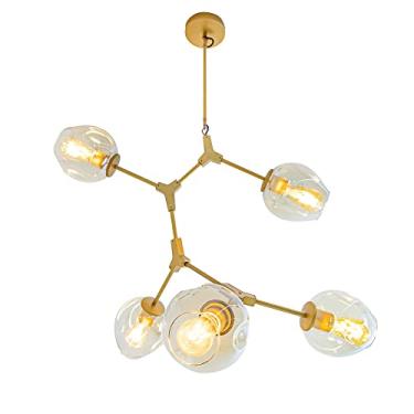 Imagem de Pendente Bella Iluminação Orbe No Voltagev Dourado/Champagne