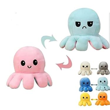 Imagem de Polvo De Pelúcia Reversível Tiktok Bravo Ou Feliz (Cores Variadas)