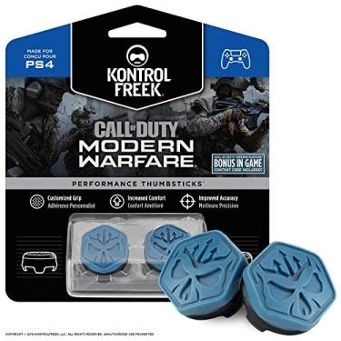Imagem de KontrolFreek Call of Duty - Polegares modernos para desempenho de guerra para PlayStation 4 (PS4) | 2 de cintura média, convexo | azul/preto