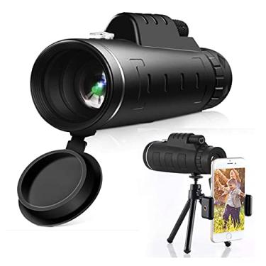 Imagem de Telescópio monocular adulto HD 12X50 Monóculo de alta potência com suporte para smartphone e tripé à prova d'água para observação de pássaros, acampamento e caminhada