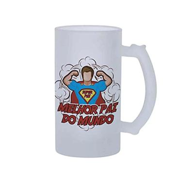 Imagem de Caneca de Chopp Melhor Super Pai do Mundo Presente Criativo cor:Branco