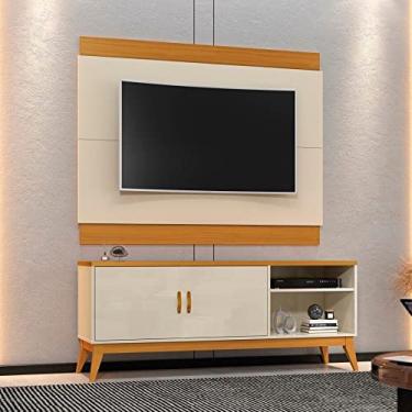 Imagem de Rack com Painel para Tv até 60 Polegadas Apolo 160cm Cor:offwhite e Cedro