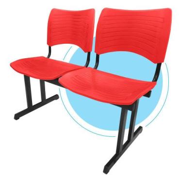 Imagem de Cadeira Iso Longarina Polipropileno 2 Lugares Colorida - Mak Decor
