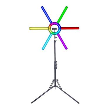 Imagem de Ring Light Professional LED RGB Star Ring Light 90W Lâmpada LED Selfie Luz Fotográfica com Tripé USB Remoto para Câmera de Telefone Luz Selfie
