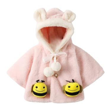 Imagem de Casaco com capuz para bebês meninas casaco com capuz bonito desenho animado moletom de lã casaco bolha, rosa, 6-12 Meses