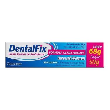 Imagem de Dentalfix Fixador De Dentadura L 68g P 50g  Kit 10 Unidades Dentalfix