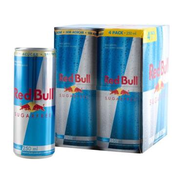 Imagem de Bebida Energética Red Bull Sugarfree Zero Açúcar - 250ml 4 Unidades