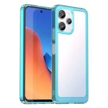 Imagem de Capa para Xiaomi Poco M6 Pro, botão de pressão flexível, capa transparente, anti-impressões digitais. Proteção total de 360° - azul (transparente)