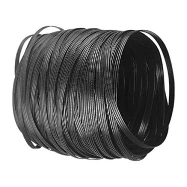 Imagem de Eagles Kit de reparo de vime, 230 pés/70 m material de reparo de vime sintético fita plana impermeável para móveis de pátio de jardim e cadeira de vime cesta de sofá (8 mm L x 1,2 mm THK) - listras
