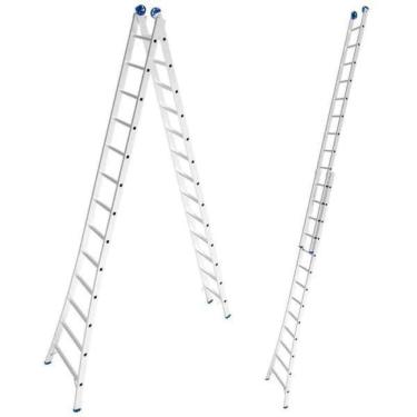 Imagem de Escada de Alumínio Extensiva 2 x 13 Degraus 3,93 x 6,45 Metros EVALD