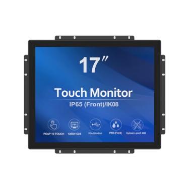 Imagem de GreenTouch 17 polegadas 10 pontos monitor de toque industrial de quadro aberto - PACP -1280X1024-LED Display caixa de metal com porta HDMI, DVI, VGA embutida
