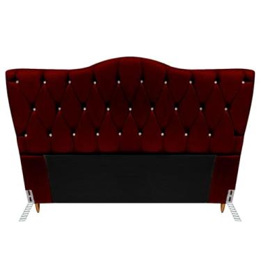 Imagem de Cabeceira King Size Casal Cama Box Quarto Barcelona 1,98m (Suede marsala)